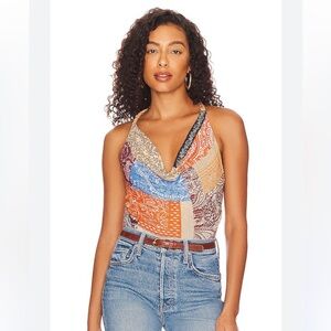 Free People Multicolor Patchwork Crop Top